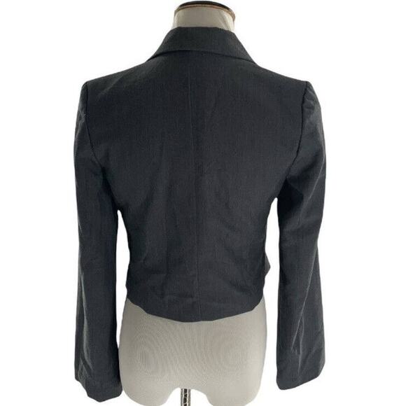 Twenty One Blazer Womens Size Medium Charcoal Gray Notch Collar Suit Jacket - Picture 3 of 6